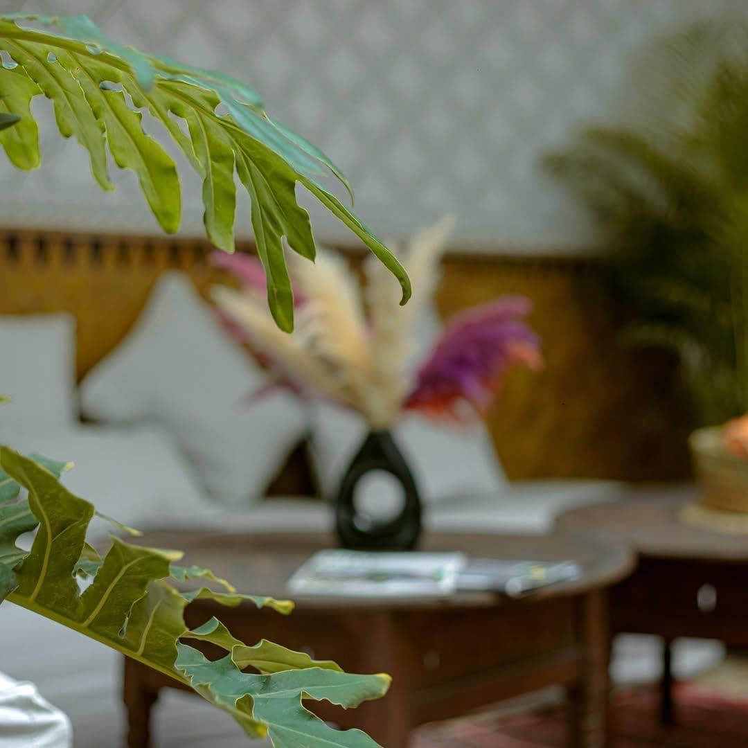 Rooftop terrace with panoramic views over the Medina rooftops at Riad Darino Marrakech